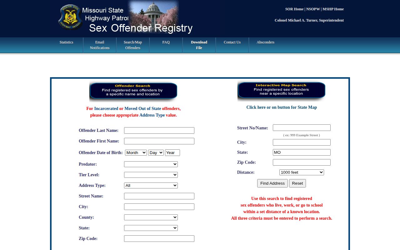 Missouri registry photo search relevant to limited Shannon County release records